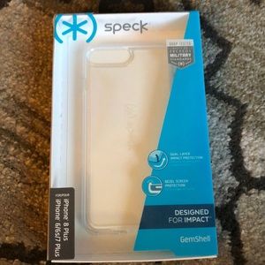iPhone 8 Plus Speck GemShell clear case.